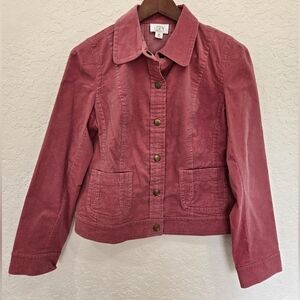 NWT LOFT Pink velvet like jacket 6P